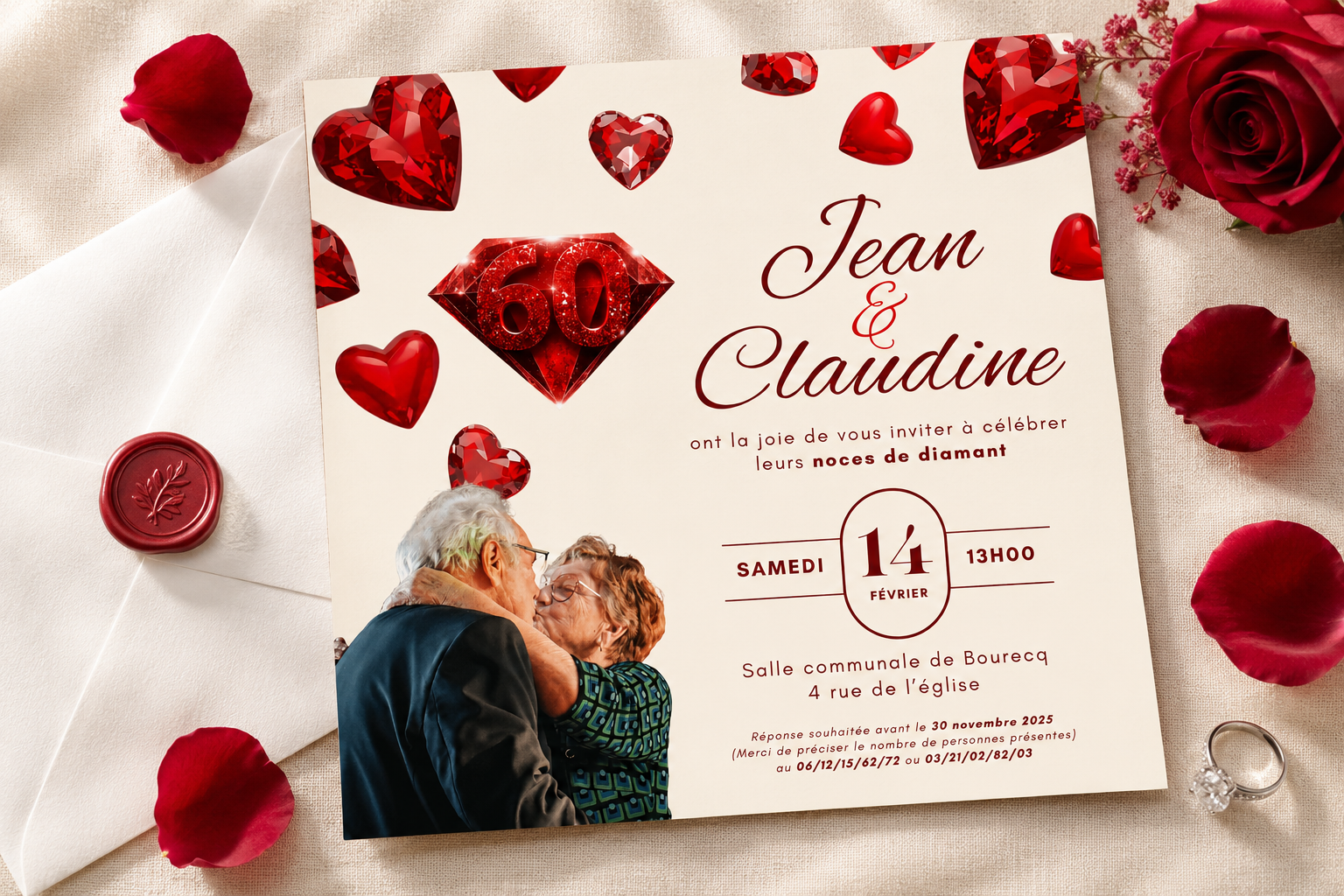 Invitation noces de diamant